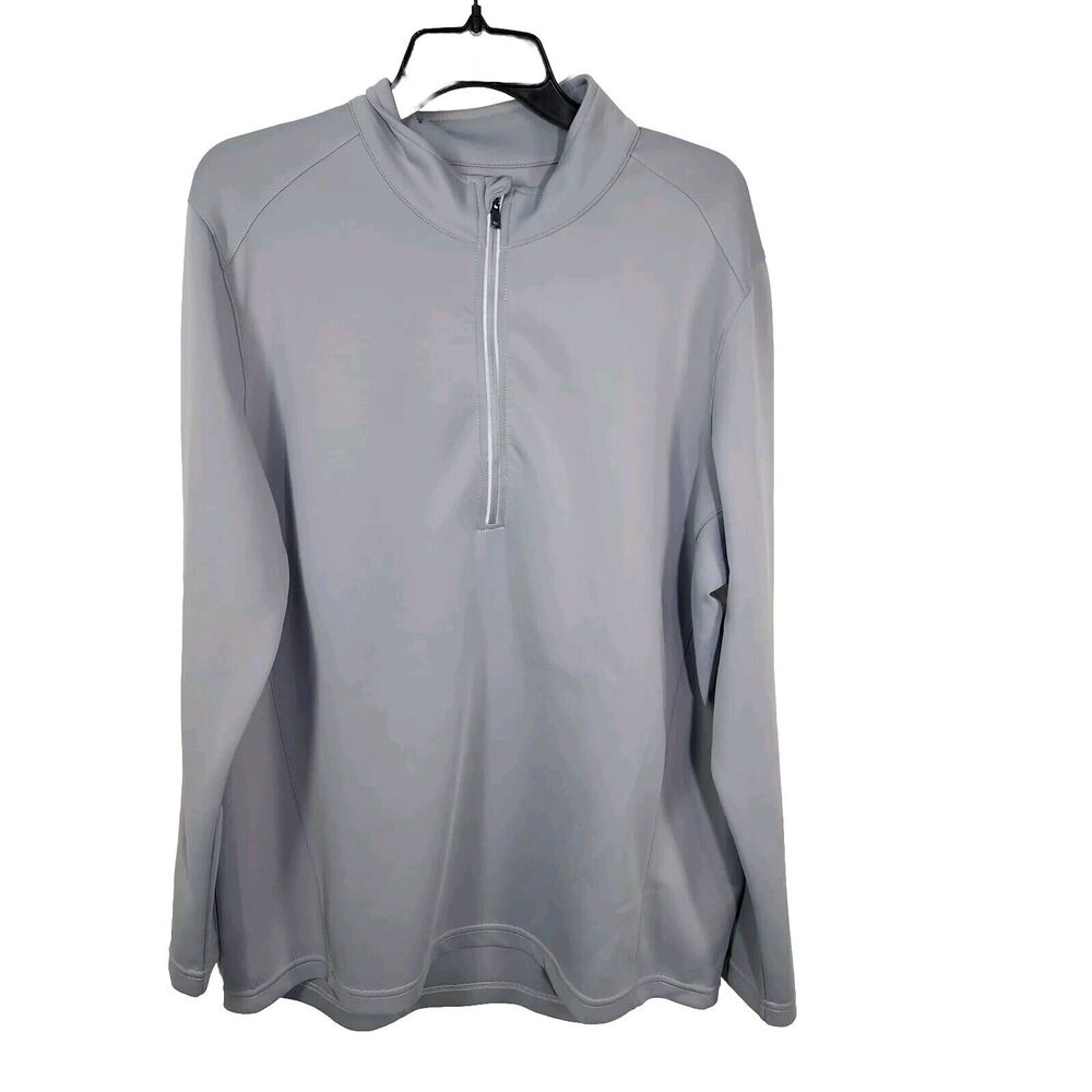 Short Par 4 Mens Shirt Large Gray Long Sleeve Half Zip Pullover Golf Activewear